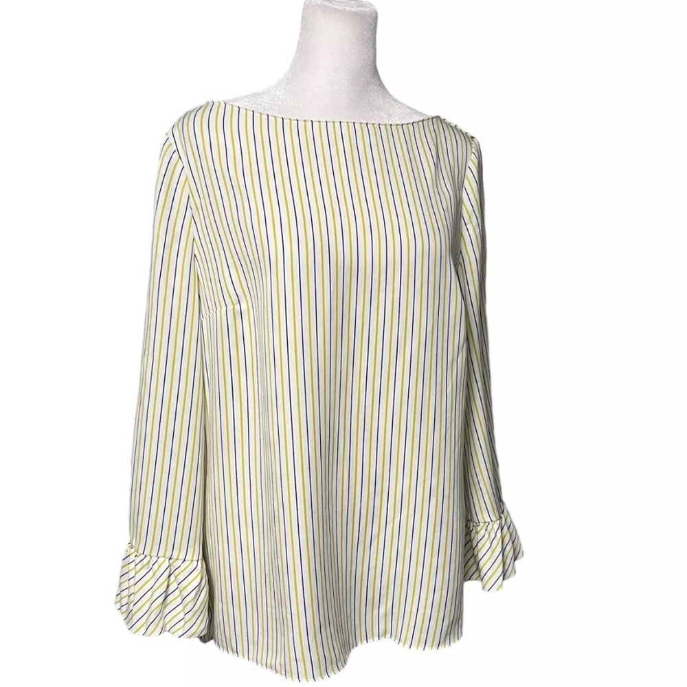 Massimo Dutti Striped Bell Sleeve Blouse Top - Picture 4 of 12